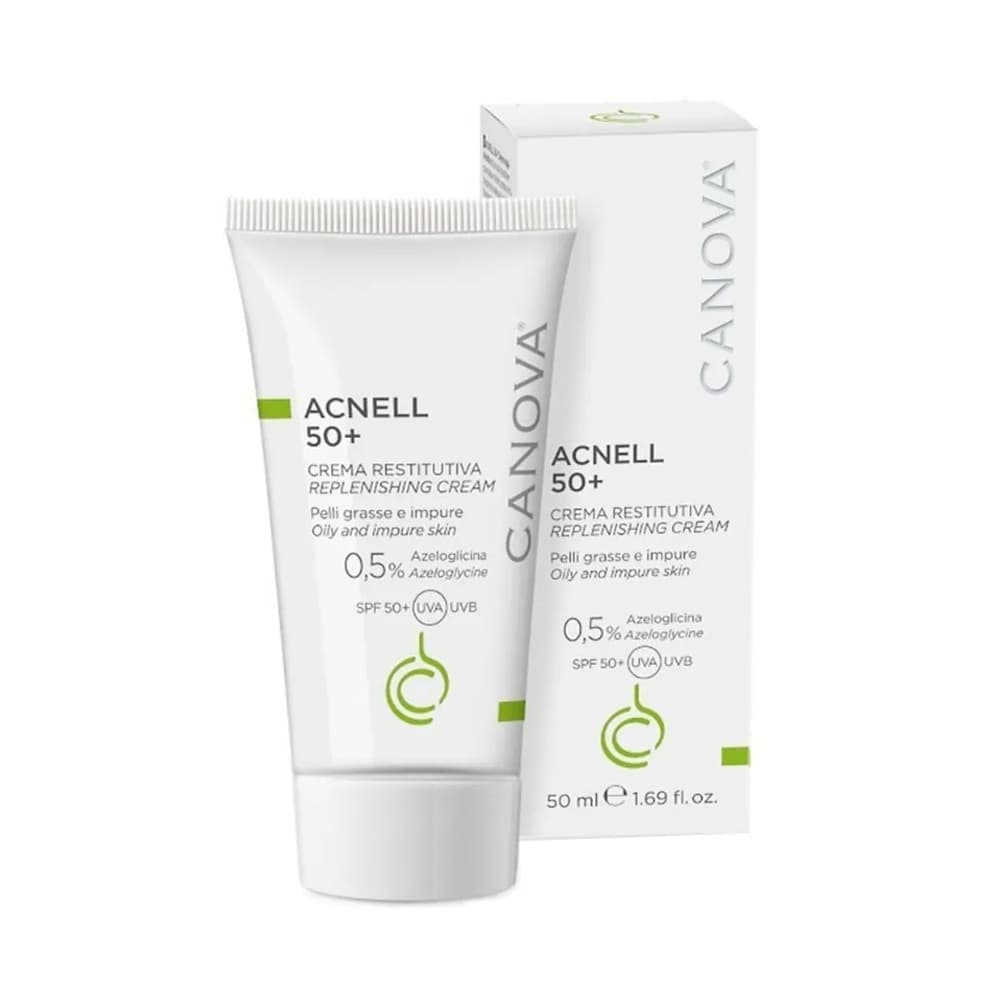 Canova Acnell 50+ Replenishing Cream in a 50ml tube