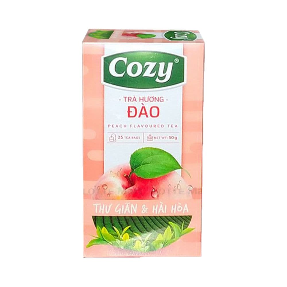 Cozy Peach Flavored Filter Tea box with 25 sachets