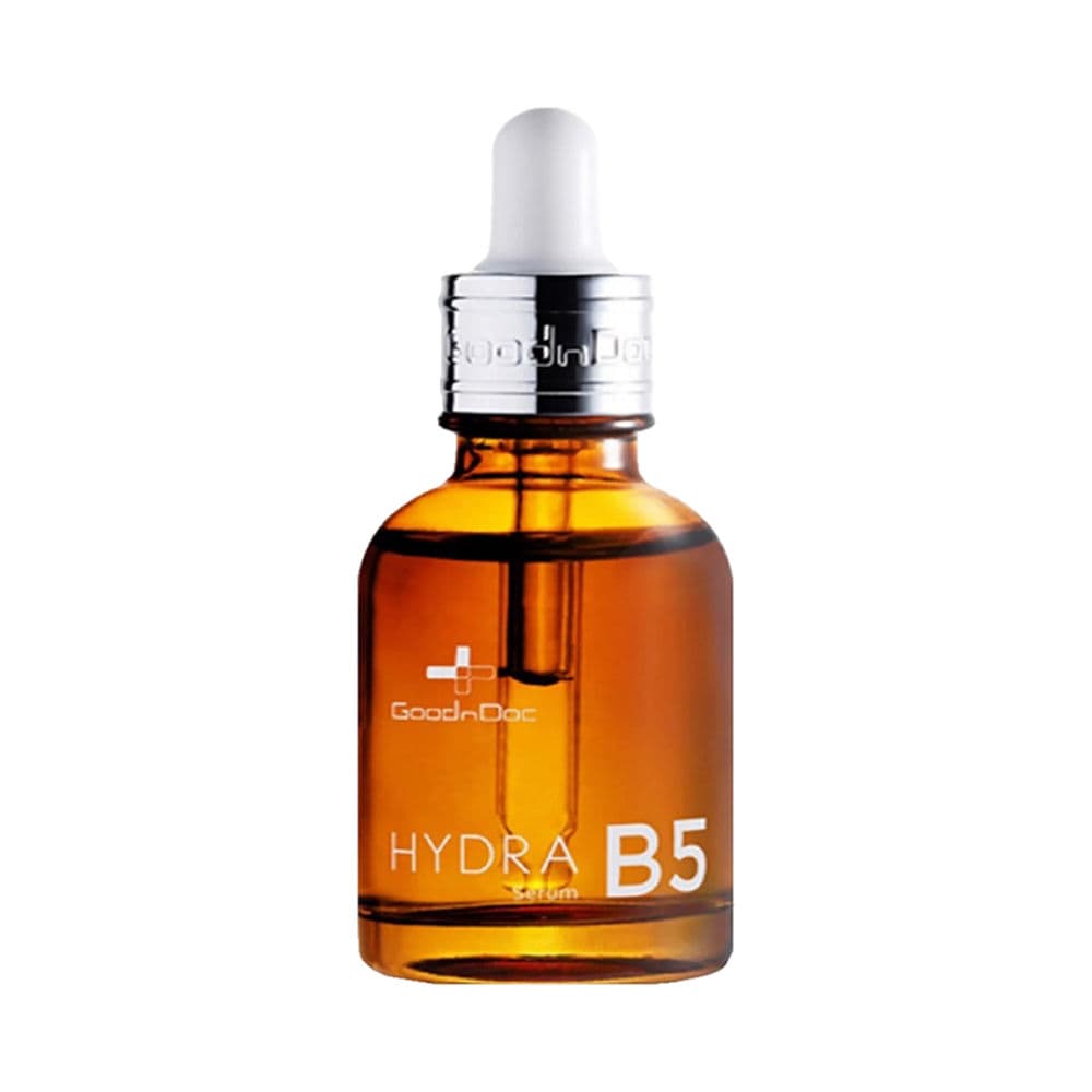 GoodnDoc Hydra B5 Serum 30ml bottle with product name and logo printed on the body and embossed logo on cap