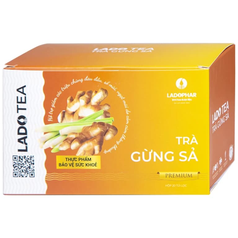 Premium Ladophar Ginger Lemongrass Tea - 20 Tea Bags x 2g