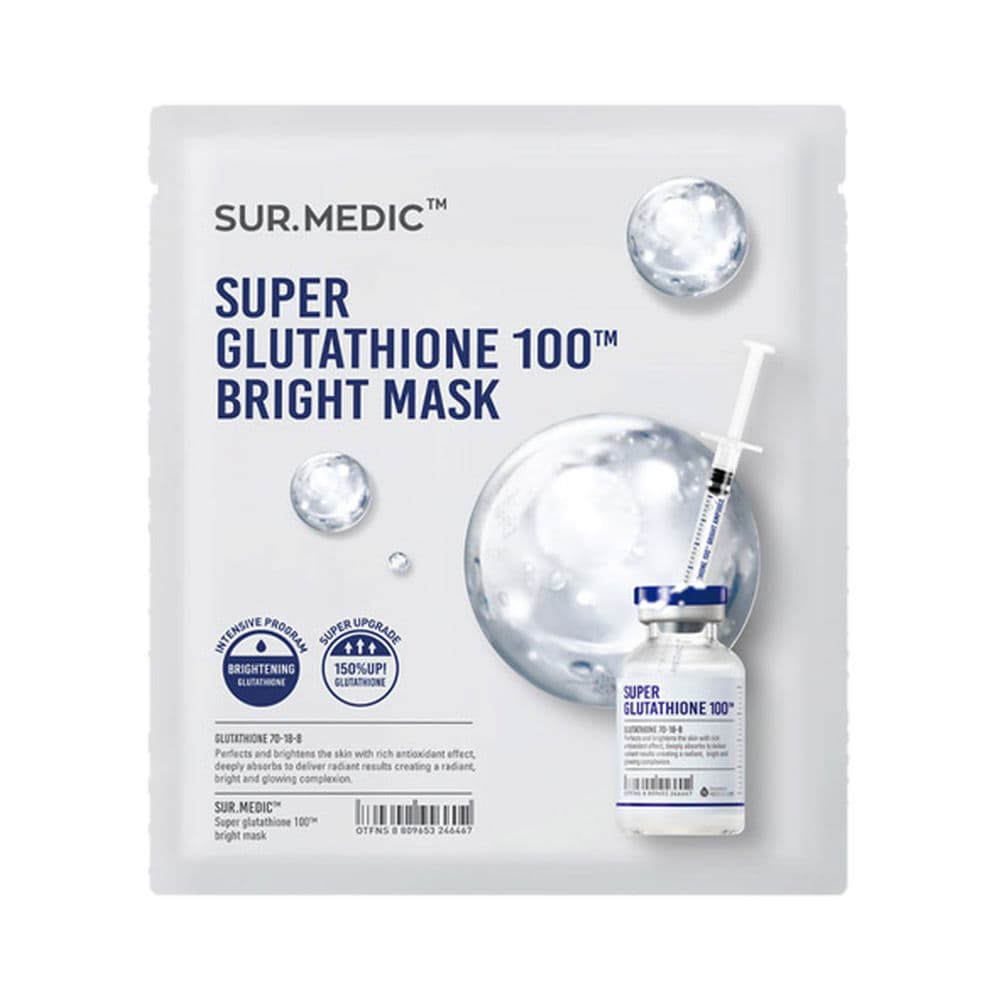 Sur.Medic+ Super Glutathione 100 Bright Mask sheet mask, 30g single pouch, Korean brightening face mask